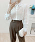 レース 花柄 ブラウス 韓国 レディース シースルー トップス きれいめ 春 秋服 新作 パフスリーブ 長袖 婦人服 通販 30代 オススメ AMLS-82001