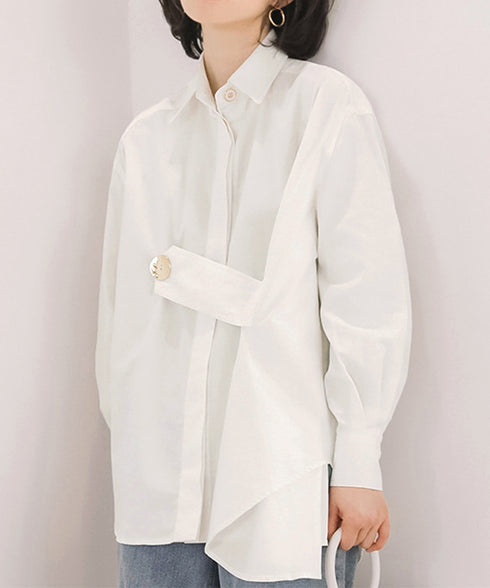 シャツブラウス レディース 韓国 春秋 シャツ ゆったり 体型カバー トップス オフィスカジュアル 通勤服 ブラウス オルチャン らくちん AMLZ-80003