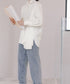 シャツブラウス レディース 韓国 春秋 シャツ ゆったり 体型カバー トップス オフィスカジュアル 通勤服 ブラウス オルチャン らくちん AMLZ-80003