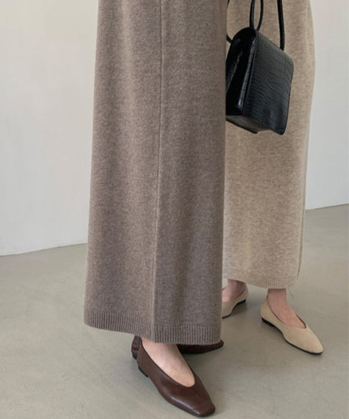 タートルネックニットワンピース 韓国風 レディース ロングワンピース 着やせ ハイネックワンピース カジュアル aラインワンピース エレガントセーターワンピース AMVV-82001