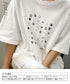 ロゴtシャツ 半袖 レディース 夏 ラウンドネック カットソー カジュアル 刺しゅう 着やせ AMYS-1019
