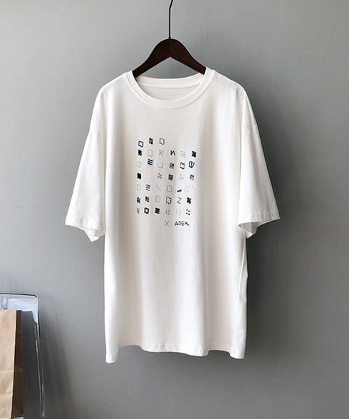 ロゴtシャツ 半袖 レディース 夏 ラウンドネック カットソー カジュアル 刺しゅう 着やせ AMYS-1019