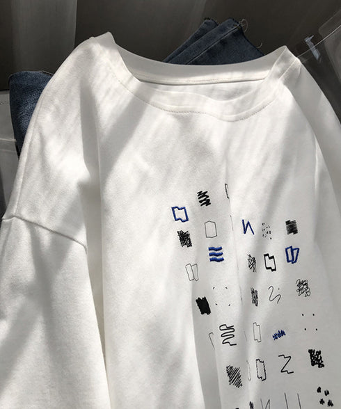ロゴtシャツ 半袖 レディース 夏 ラウンドネック カットソー カジュアル 刺しゅう 着やせ AMYS-1019