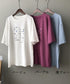 ロゴtシャツ 半袖 レディース 夏 ラウンドネック カットソー カジュアル 刺しゅう 着やせ AMYS-1019