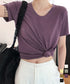 半袖 Tシャツ レディース シンプル カジュアル カットソー 無地 サマーtシャツ 着やせ おしゃれ 夏服 大人 AMYX-86009