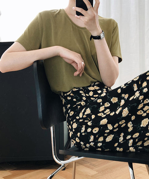 半袖 Tシャツ レディース シンプル カジュアル カットソー 無地 サマーtシャツ 着やせ おしゃれ 夏服 大人 AMYX-86009
