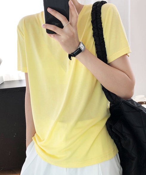 半袖 Tシャツ レディース シンプル カジュアル カットソー 無地 サマーtシャツ 着やせ おしゃれ 夏服 大人 AMYX-86009