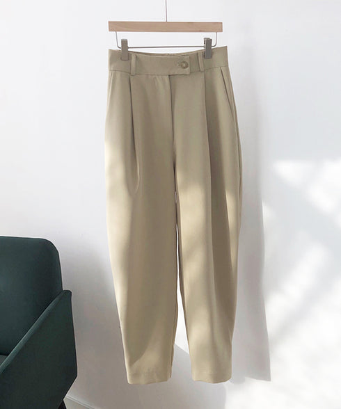 テーパードパンツ タックパンツ ゆったり 美脚シルエット アンクル丈 パンツ オフィスカジュアル 夏 レディース イージーパンツ AMYX-86012