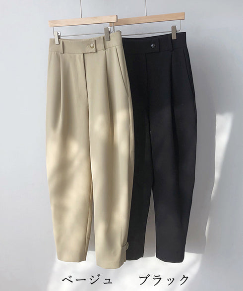 テーパードパンツ タックパンツ ゆったり 美脚シルエット アンクル丈 パンツ オフィスカジュアル 夏 レディース イージーパンツ AMYX-86012