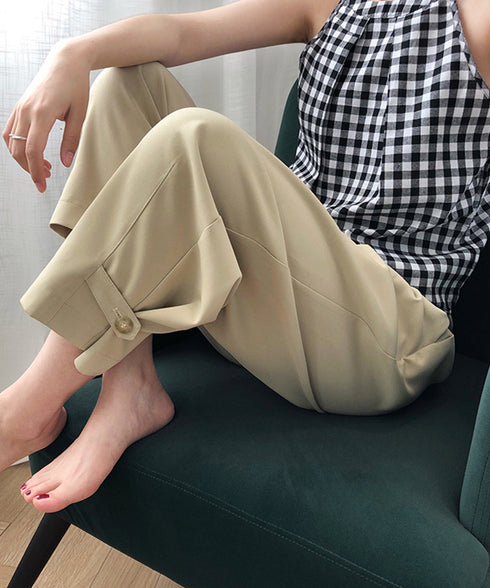 テーパードパンツ タックパンツ ゆったり 美脚シルエット アンクル丈 パンツ オフィスカジュアル 夏 レディース イージーパンツ AMYX-86012