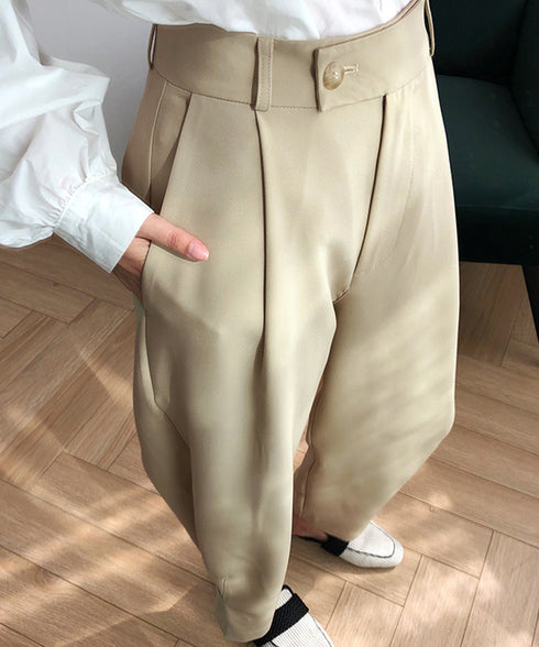 テーパードパンツ タックパンツ ゆったり 美脚シルエット アンクル丈 パンツ オフィスカジュアル 夏 レディース イージーパンツ AMYX-86012
