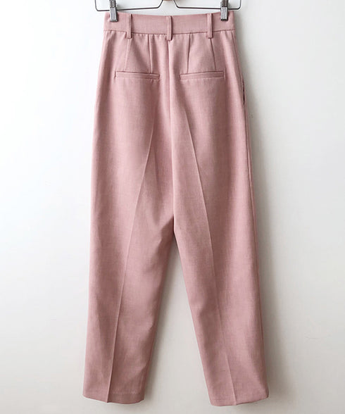 センタープレス テーパードパンツ タックパンツ アンクル テーパード 美脚パンツ レディース 韓国ファッション オフィス カジュアル AMYX-86019
