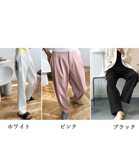 センタープレス テーパードパンツ タックパンツ アンクル テーパード 美脚パンツ レディース 韓国ファッション オフィス カジュアル AMYX-86019