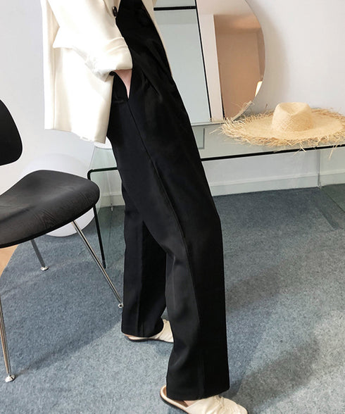 センタープレス テーパードパンツ タックパンツ アンクル テーパード 美脚パンツ レディース 韓国ファッション オフィス カジュアル AMYX-86019