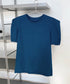 パフスリーブ Tシャツレディース 無地 ラウンドネック 半袖 カットソー 大人かわいい プルオーバー シンプル シャツブラウス 着やせ AMYX-86029