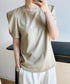 パフスリーブ Tシャツレディース 無地 ラウンドネック 半袖 カットソー 大人かわいい プルオーバー シンプル シャツブラウス 着やせ AMYX-86029