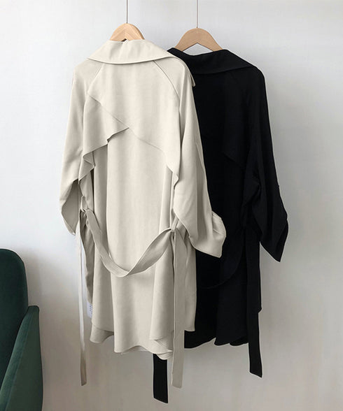 韓国 トレンチコート ハーフ丈レディース 秋服コーディガン 薄手 ライトアウター 高みえ おしゃれ ウエストベルト トップス30代40代50代 AMYX-86035