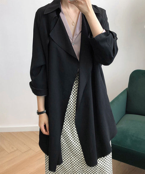 韓国 トレンチコート ハーフ丈レディース 秋服コーディガン 薄手 ライトアウター 高みえ おしゃれ ウエストベルト トップス30代40代50代 AMYX-86035