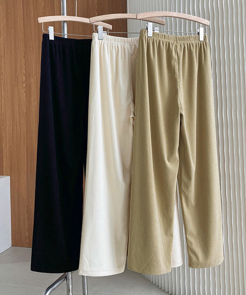 ワイドパンツ ウエストゴムイージーパンツ レディース ゆったり ストレートパンツ カジュアル ルーズパンツ 秋冬 ロングパンツ リラックス ウエア AMYX-86050