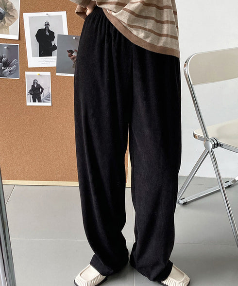 ワイドパンツ ウエストゴムイージーパンツ レディース ゆったり ストレートパンツ カジュアル ルーズパンツ 秋冬 ロングパンツ リラックス ウエア AMYX-86050