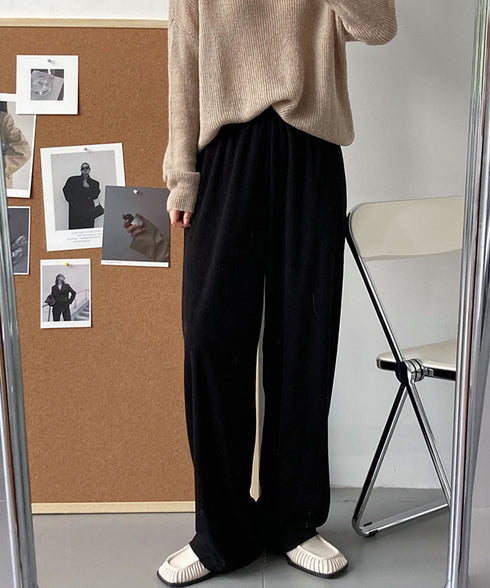 ワイドパンツ ウエストゴムイージーパンツ レディース ゆったり ストレートパンツ カジュアル ルーズパンツ 秋冬 ロングパンツ リラックス ウエア AMYX-86050