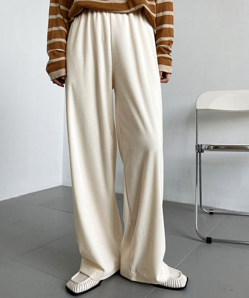 ワイドパンツ ウエストゴムイージーパンツ レディース ゆったり ストレートパンツ カジュアル ルーズパンツ 秋冬 ロングパンツ リラックス ウエア AMYX-86050