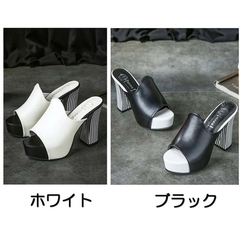 サンダル レディース チャンキーヒール サンダル レディース チャンキーヒール 歩きやすい 厚底サンダル ストーム 太ヒール HUIH-034