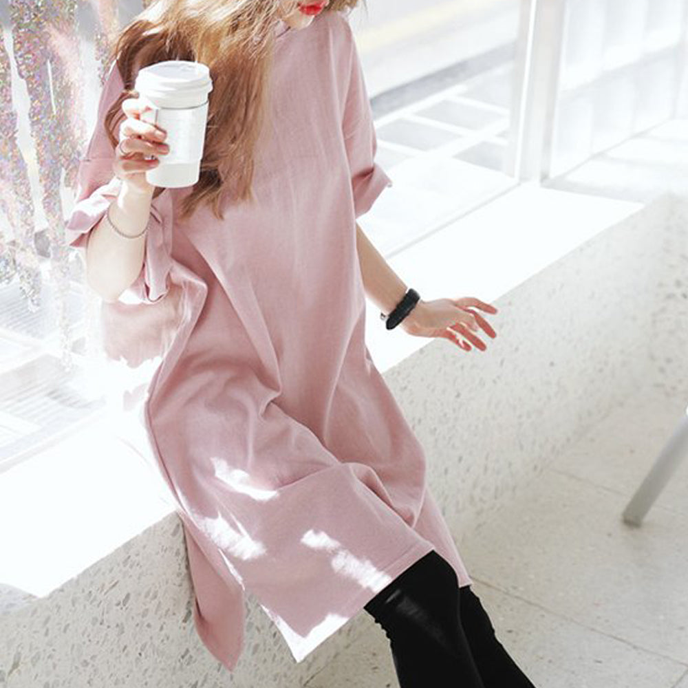🌸無地チュニックTシャツ🌸 体型カバーもばっちり、シンプルでおしゃれ💕