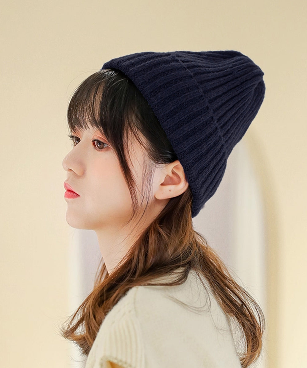 リブニット帽秋冬 シンプルニットビーニー レディース カラフルニットワッチキャップ 防寒ベーシック 小顔帽子韓国風 暖かいペアルック帽 無地カップル帽ユニセックス 1FENGJ-001