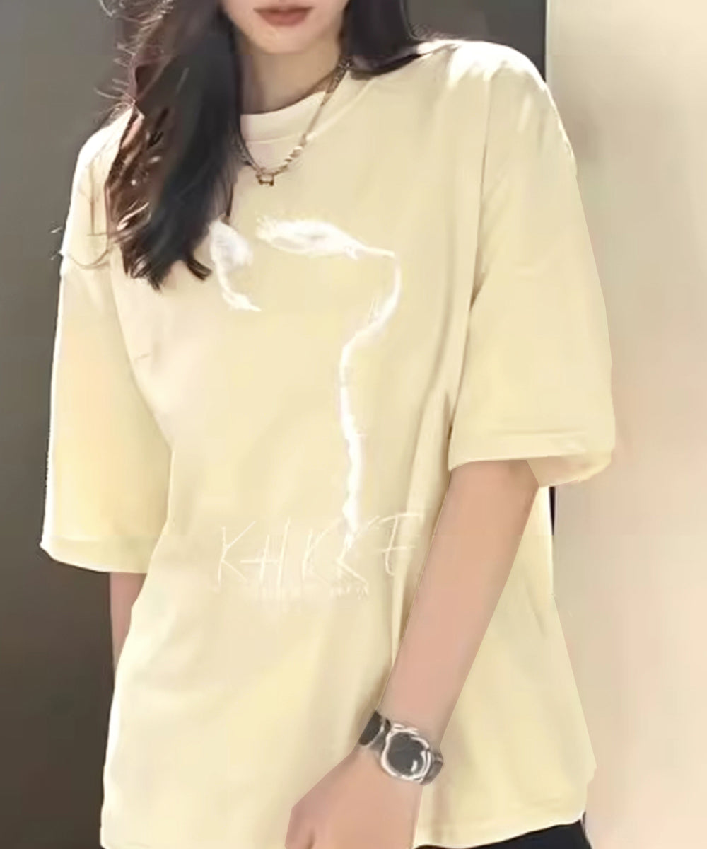 ビッグtシャツ レディース 半袖トップス アイボリー