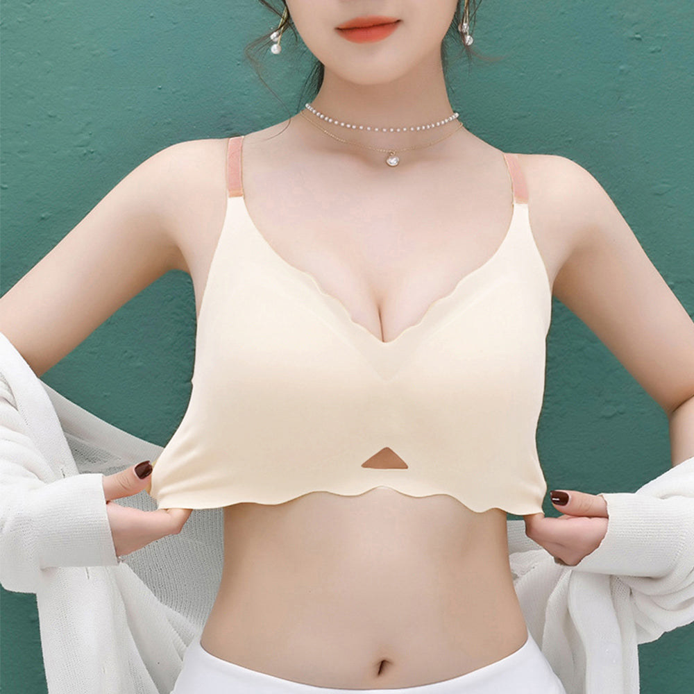 シームレスブラジャー ノンワイヤー 小胸 ベージュ