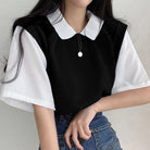半袖ニットtシャツ レイヤード風Ｔシャツ ブラック
