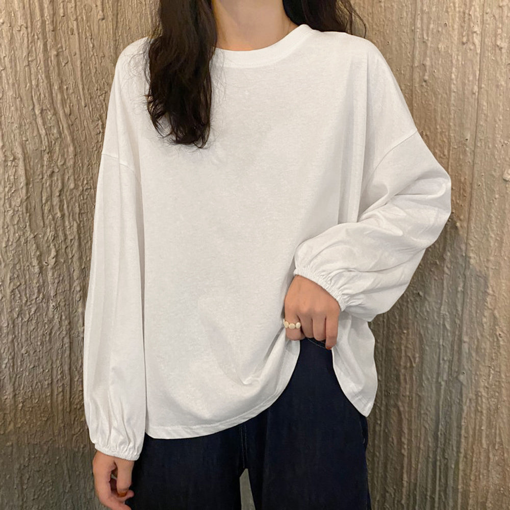 長袖Tシャツ ドロップショルダーtシャツ ホワイト