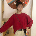 長袖Tシャツ ドロップショルダーtシャツ ゆったりtシャツ レディース 着やせトップス 薄手 無地 おしゃれ シンプルカットソー 韓国 オルチャン秋服 体型カバー 1HUAJT-003