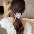 シュシュ レディースお花ヘアアクセサリー グレー
