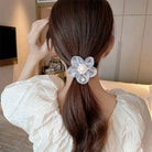 シュシュ レディースお花ヘアアクセサリー グレー