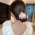 シュシュ レディースお花ヘアアクセサリー ピンク