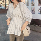 フレア シャツブラウス レディース 夏服 オフホワイト
