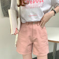 ハイウエスト カラーショートパンツ 韓国 ピンク