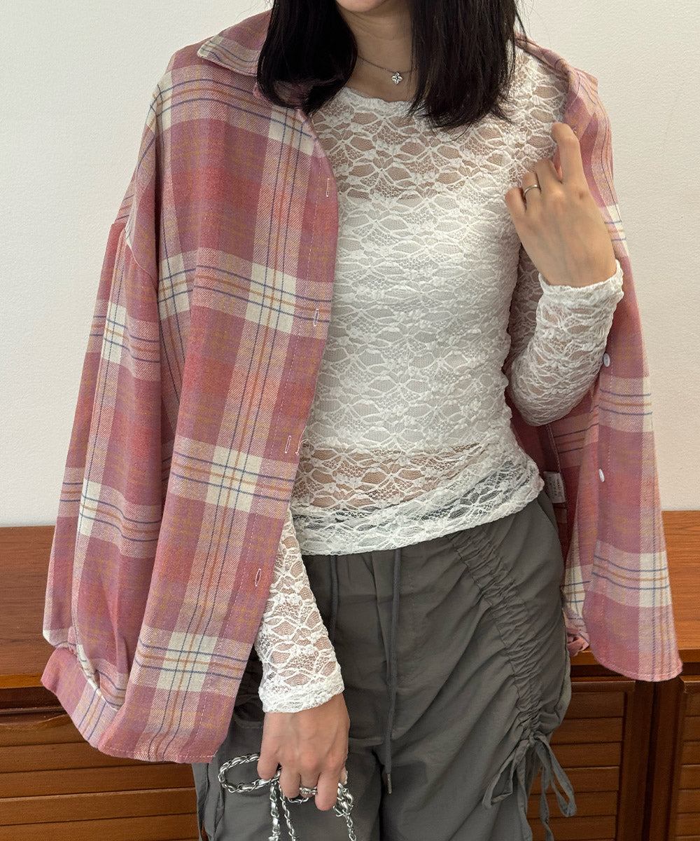 シアーレーストップス 長袖レースインナー 詳細画像24