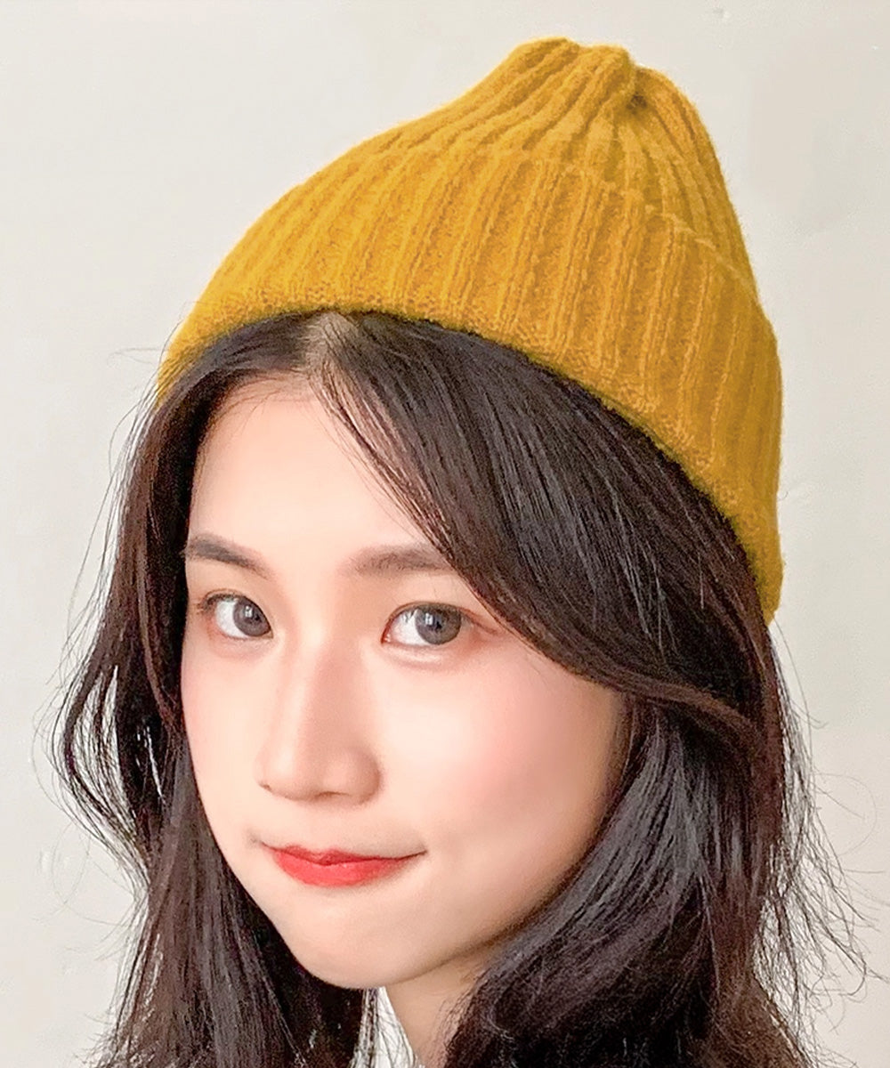 リブニット帽秋冬 シンプルニットビーニー 詳細画像15