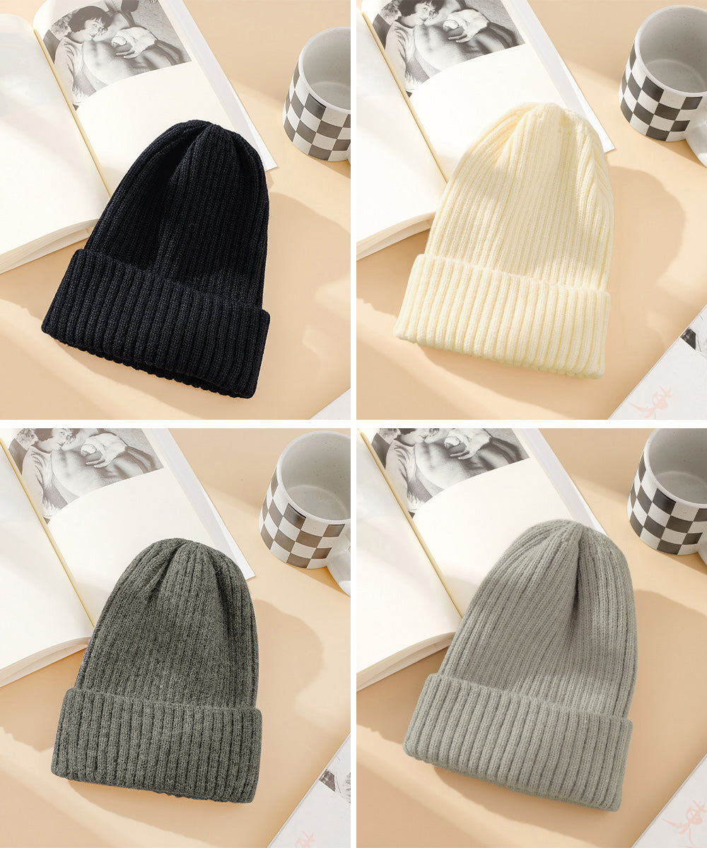 リブニット帽秋冬 シンプルニットビーニー 詳細画像21