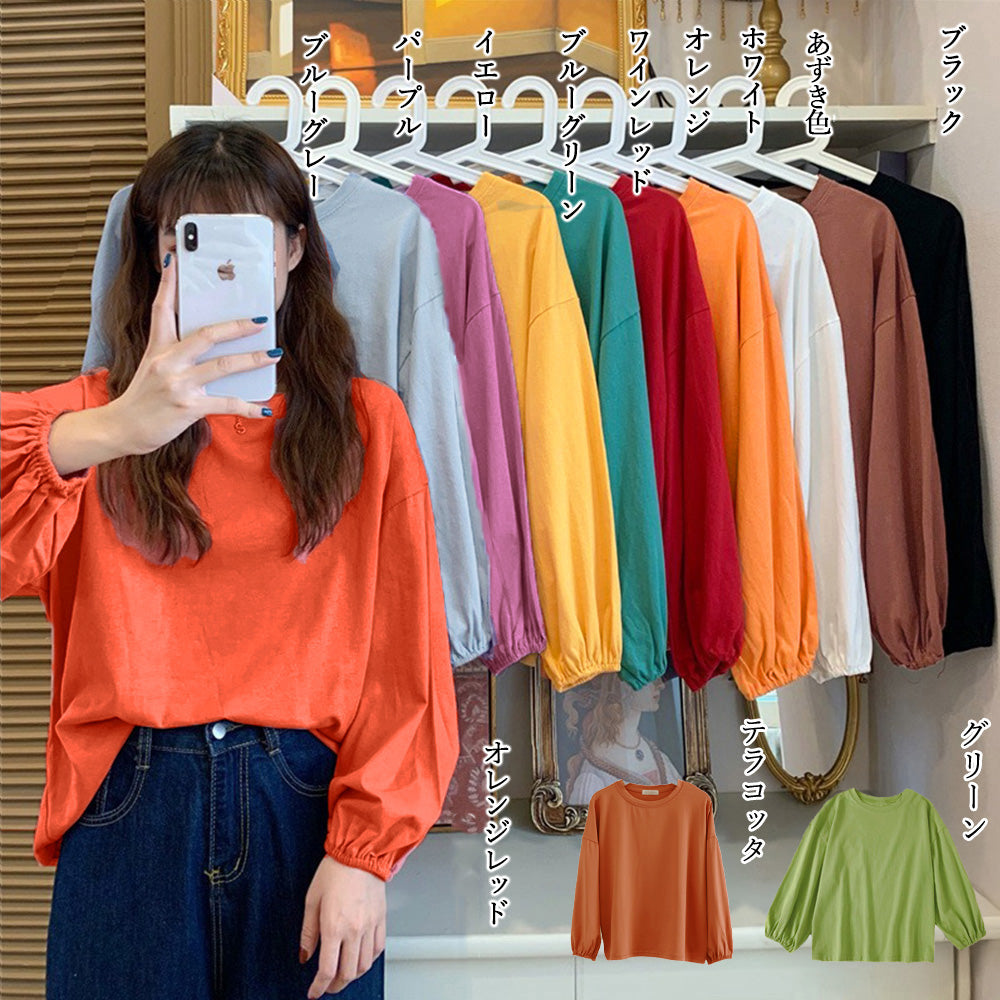 長袖Tシャツ ドロップショルダーtシャツ 詳細画像2