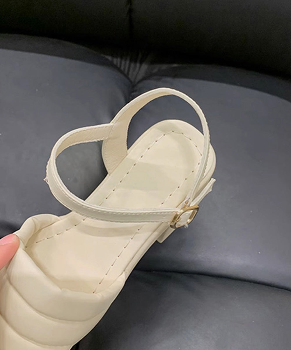 ミュール厚底サンダルスクエアトゥ 韓国風