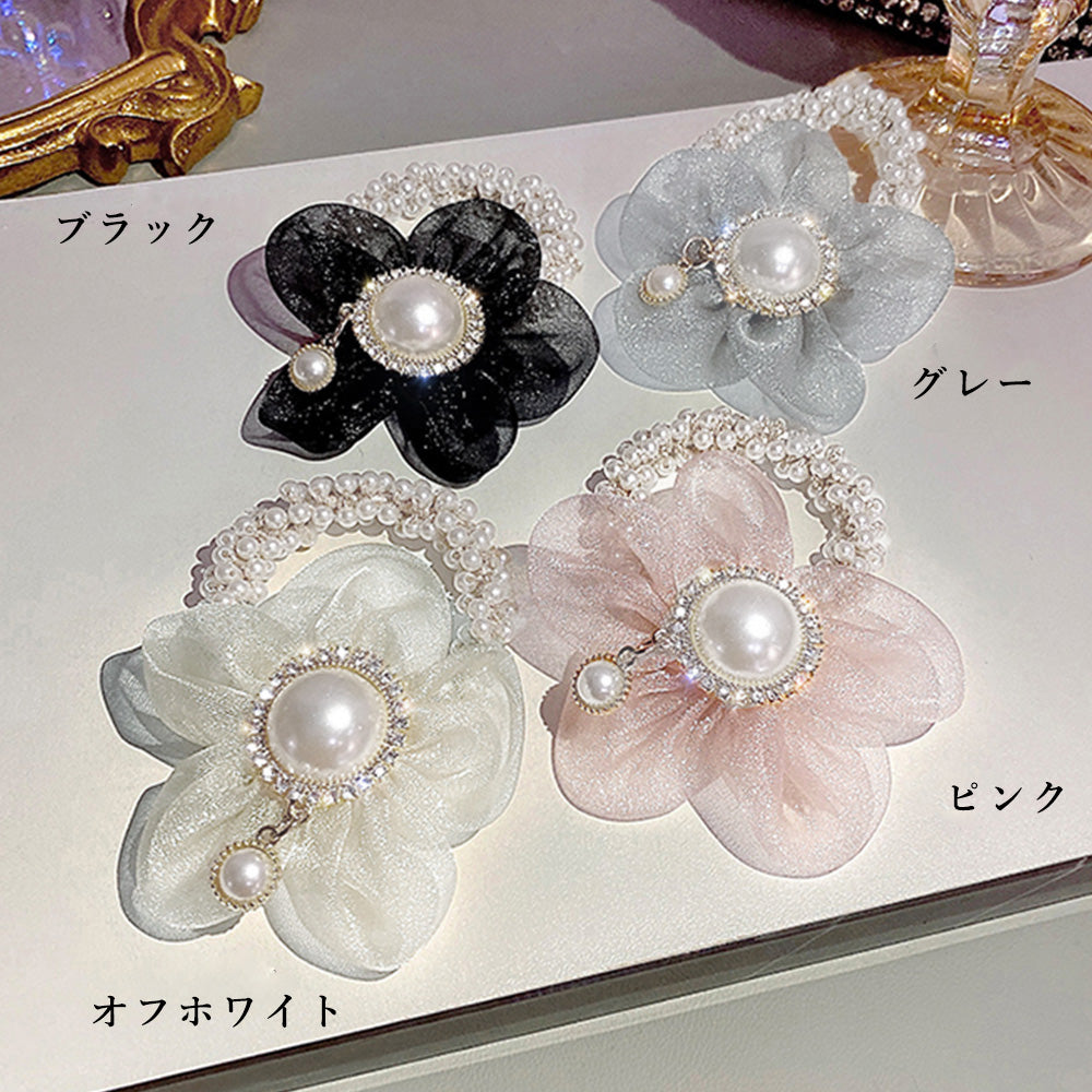 シュシュ レディースお花ヘアアクセサリー