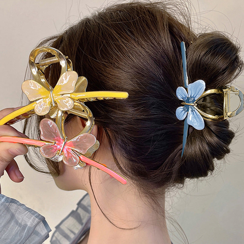 バンスクリップ 大きめ 蝶々ヘアクリップ 詳細画像1