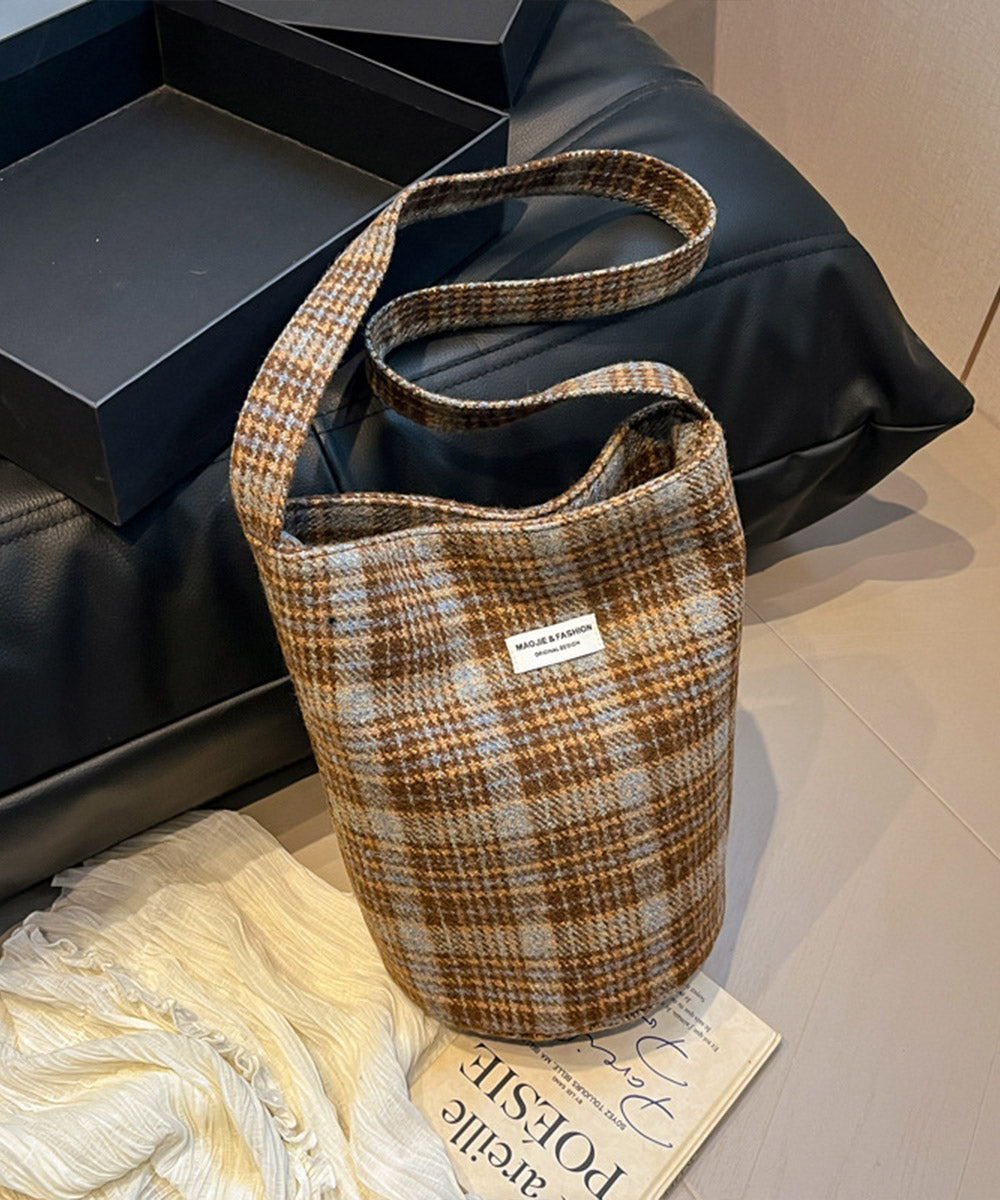 レトロチェックショルダーバッグ肩掛け秋冬