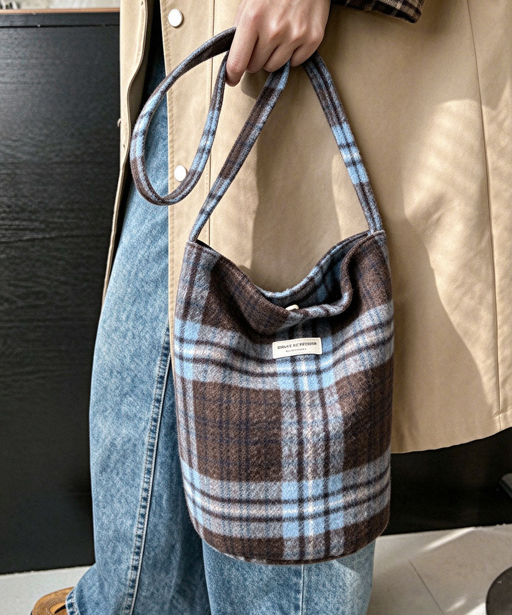 レトロチェックショルダーバッグ肩掛け秋冬