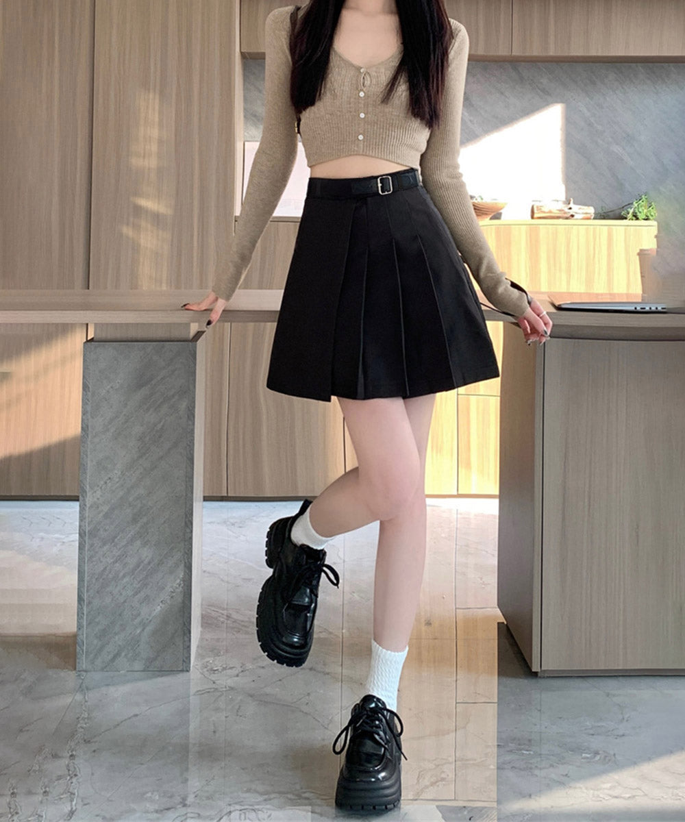 プリーツミニスカート ハイウエスト韓国風 詳細画像8