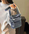 韓国風デニム ミニショルダーバッグ可愛い ミニバッグレディース デニムバッグウォッシュ加工 ショルダーバッグヴィンテージ風 カジュアル 斜め掛けバッグ サブバッグ 21BAOBAO-034